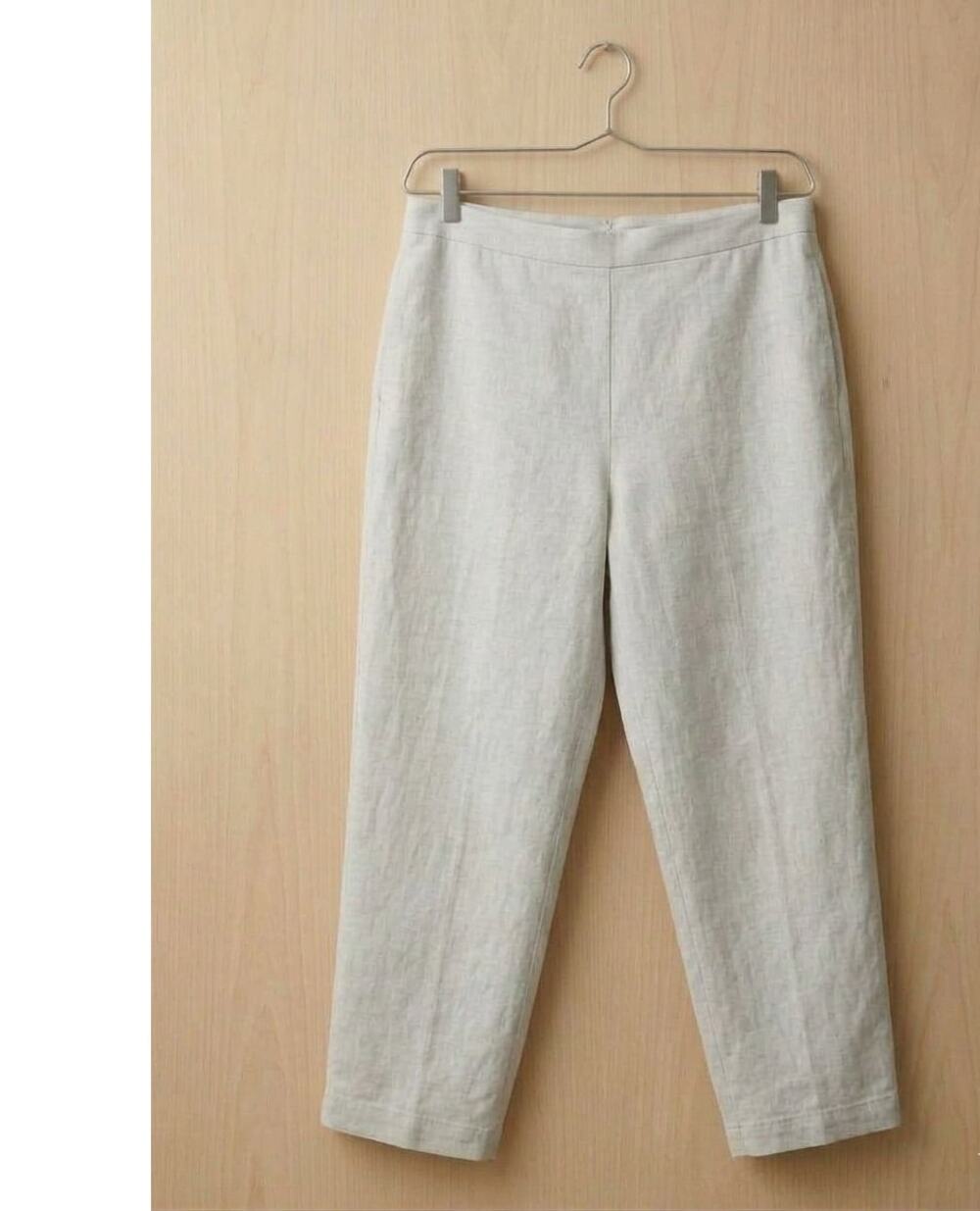 Eileen Fisher 100% Silk Trousers - Size L (Beige / Khaki)